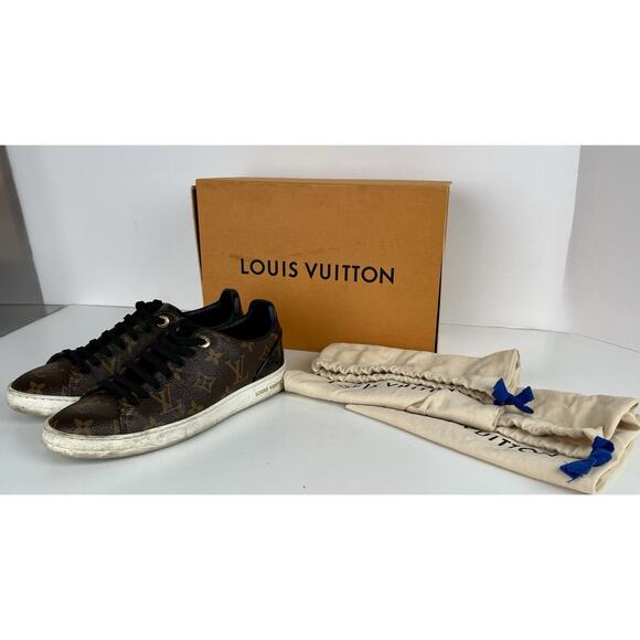 Louis Vuitton Monogram Canvas Patent Leather Front Row Sneakers - Size 37 - Picture 2 of 8